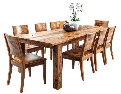 Wooden dining table and chairs (1)