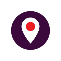 Modern Location Pin Icon – Vector Symbol for Navigation, Maps, and GPS in Bold Minimalist Style