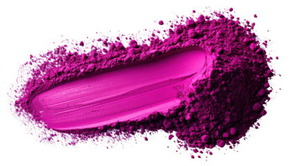 Magenta cosmetic smear on a dark background