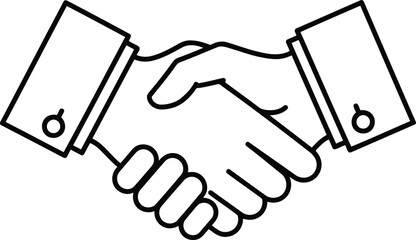 Obraz premium Outline Handshake Illustration Depicting Agreement and Partnership on transparent background Simple