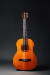 Naklejka premium White background image of an acoustic guitar, a musician's personal instrument. Ai generate