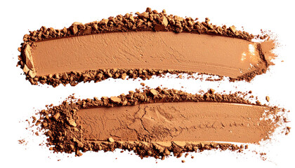 Two swaths of light brown powder