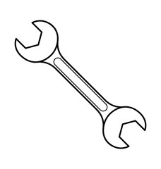 Spanner on a blank background: A meticulously rendered illustration showcasing a gleaming, metal spanner, highlighting its ergonomic design and essential function. 