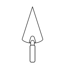 Construction Trowel Silhouette: A simple, yet iconic black and white silhouette of a construction trowel, perfect for illustrating construction or DIY themes. 