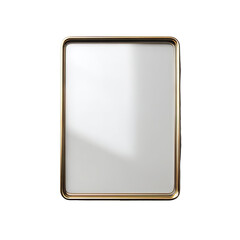 Gold-framed rectangular mirror, blank surface