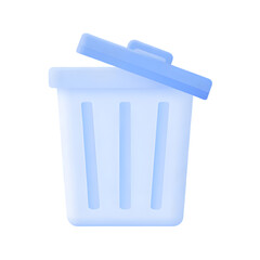 3D Trash Bin Icon &ndash; Transparent Background