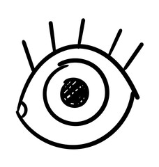 Eye drawing: A Simple yet expressive hand-drawn eye, drawn with confident strokes, capturing the essence of observation and introspection. 