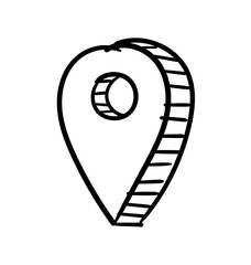 Simple Location Marker: A hand-drawn, minimalist depiction of a location marker, ideal for navigation and mapping concepts.