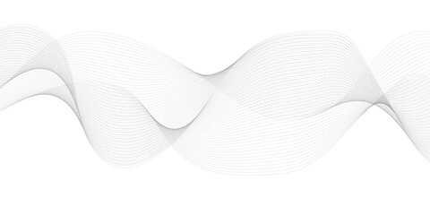 Black wave lines created using blend tool. Curved wavy line, smooth stripe.