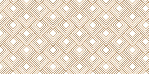 seamless pattern with square brown overlap swirl fabric vector overlapping ornament textile background.	
