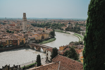 Scenic view of the city Verona in Italy.