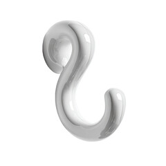 White, smooth, curved hook