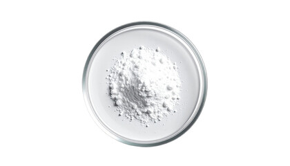 White powder in a clear dish