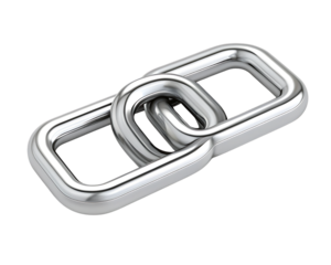 Chrome metallic chain links on black background