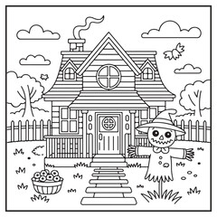 Fototapeta premium House Spooky Coloring Pages