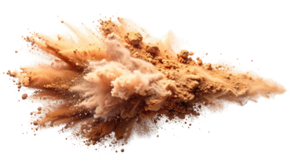 Abstract explosion of light beige and tan powder