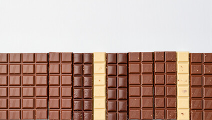 Delightful chocolate bars arranged in a tempting display
