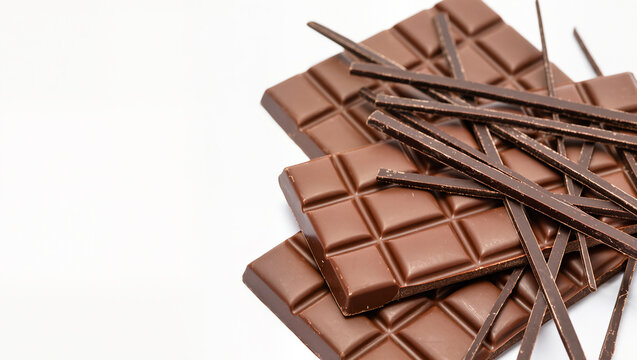 Chocolate delights arranged beautifully on a white background