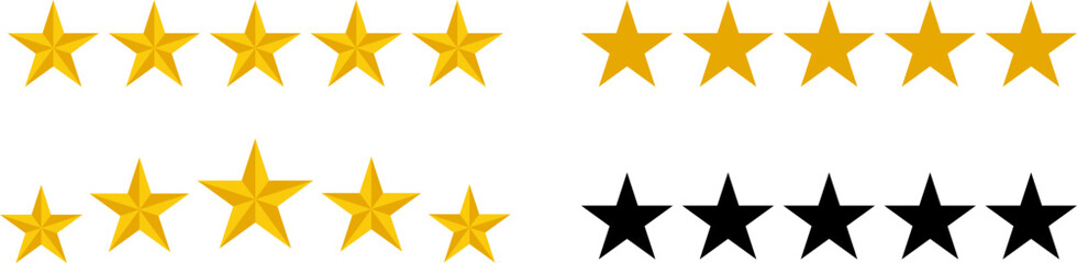 Collection of star ratings showing full and partial stars