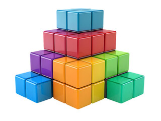 Obraz premium Colorful Cubes Stacked in Pyramid Shape