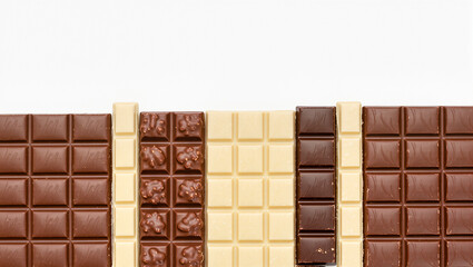 Delightful chocolate bars showcasing rich textures and flavors