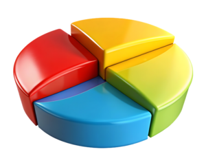 Colorful pie chart diagram illustration graphic