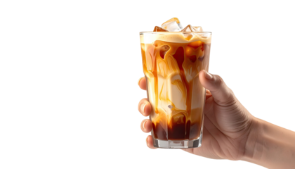 Iced coffee drink held in hand (1)