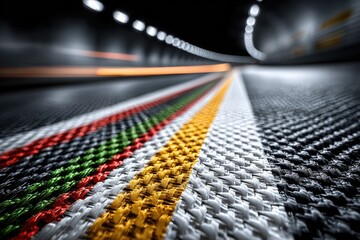 Fototapeta premium Tunnel roadway with national flag colors