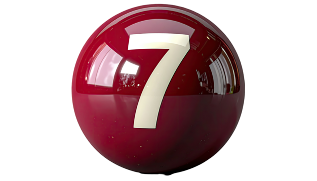 Red sphere with the number seven