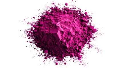 Vibrant pink powder explosion on black