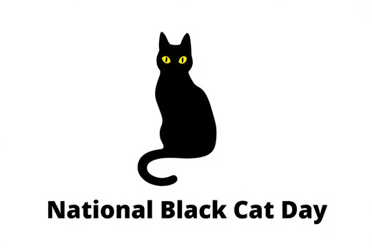 National Black Cat Day Poster Design