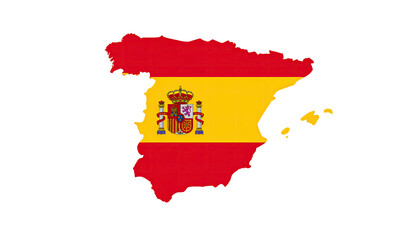 Spain flag shaped as the country's outline
