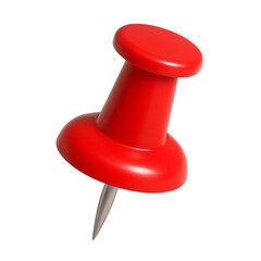  3D Red Push Pin Isolated Transparent PNG