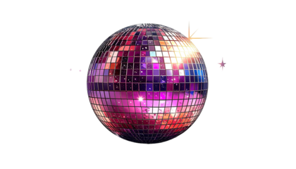 Reflective disco ball in vibrant colors