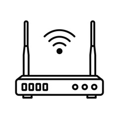 Wireless router isolated on white background modern device for connecting to the internet wifi technology for home or office simple vector icon