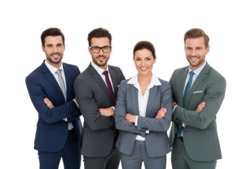 Group of four businesspeople three men and one woman