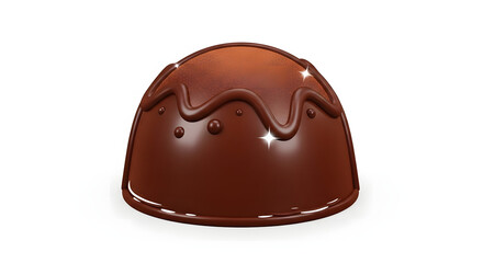 Obraz premium Delicious dark chocolate truffle round shape glossy finish gourmet dessert.