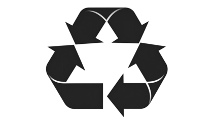Dark recycling symbol