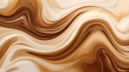 Abstract Coffee Swirl Background – Elegant Brown and Cream Waves for International Coffee Day