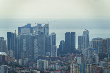 Obraz premium Modern buildings in Batumi. beautiful view from above.