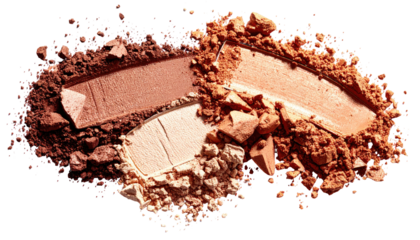 Close-up of crushed eyeshadow palettes