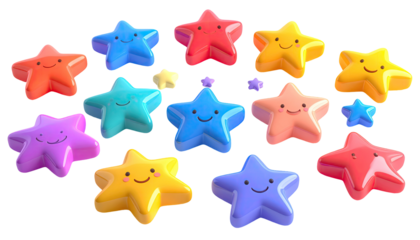 Colorful cartoon stars