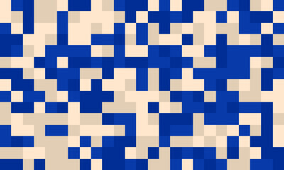 Abstract pixel art background.  A dynamic blend of beige and blue squares creates a modern, textured design perfect for websites, presentations, or digital art projects.
