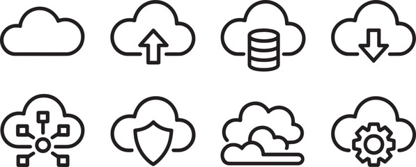 Comprehensive Vector Icons Representing Different Types of Transportation and Travel on Transparent Backdrop