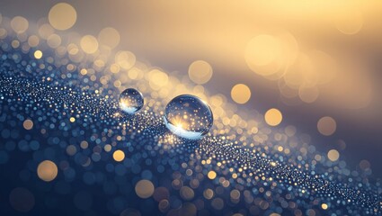frosty droplet art across a golden gradient, delicate light scatter, elegant Christmas abstract composition