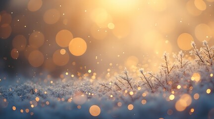 frosty droplet art across a golden gradient, delicate light scatter, elegant Christmas abstract composition