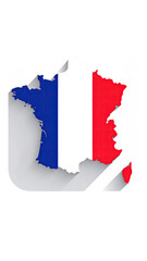 Fototapeta premium French map icon with flag colors