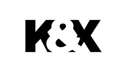 KX logo design in bold style. Black white identity symbol. Modern typography emblem. Corporate branding icon.