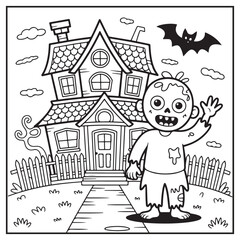 House Spooky Coloring Pages