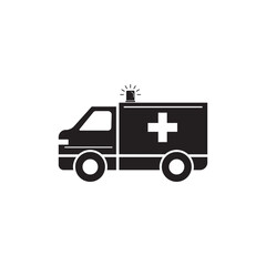 Ambulance icon on white background. vector illustrator. flat design. eps10